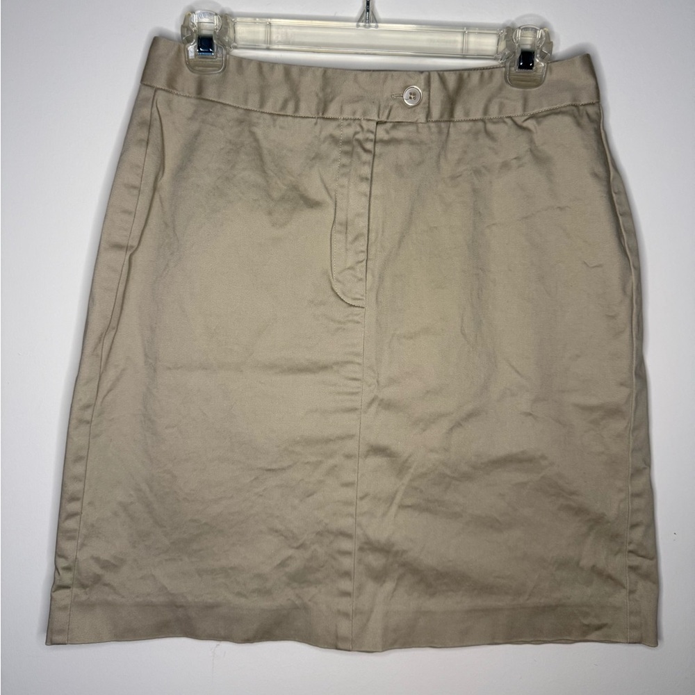 Talbots VINTAGE Y2K Beige Khaki Cotton Blend Skirt Size 10